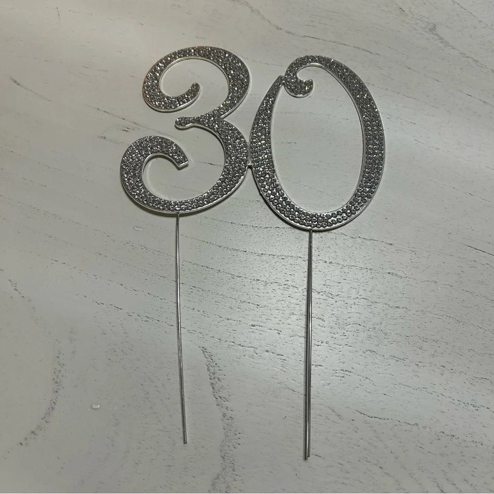 Rhinestone 30th Birthday Cake Sign